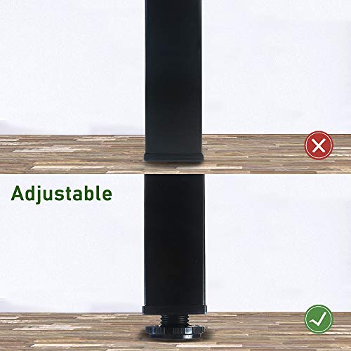 QLLY 24 inch Adjustable Metal Desk Legs, Square Office Table Furniture Leg, Set of 4 (Black) by QLLY - Image 4