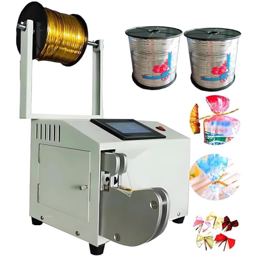 menglanchang MáQuina AutomáTica para Atar Ataduras con Alambre De 3 Rollos | MáQuina para Atar Ataduras De Alambre 0.12-1.26in para Alimentos | para PanaderíA, Dulces, Regalos Y Supermercados A