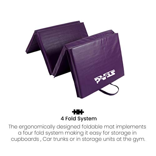 Image of STAG Multi-Purpose Foldable Fitness MAT 180 CM X 60 CM X 30 MM | Use as Tumbling mat, Gymnastics mat, Crash pad | Thick Foam | for Both Men and Women