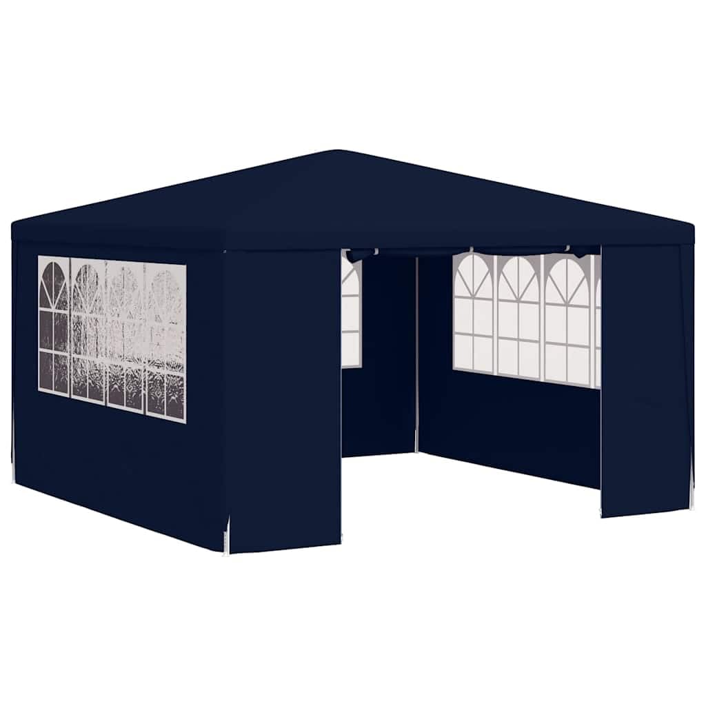 vidaXL Professional Party Tent with Side Walls UV and Water Resistant Outdoor Garden Canopy Gazebo Pavilion Marquees Cover Shelter 4x4m Blue 90g/m²