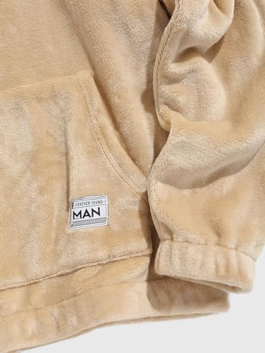 Image of ZAFUL Men 1 /4 Zipper Sweatshirt Ethnic Aztec Printed Kangaroo Pocket Fall Winter Pullovers Jacket Unisex Hoodie Tops