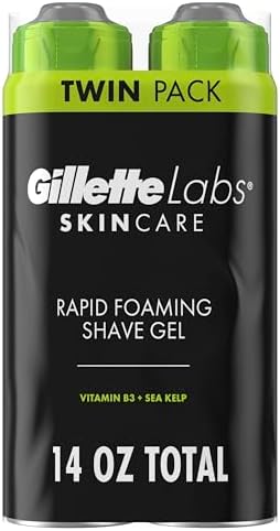 GilletteLabs Rapid Foaming Shave Gel for Men, 7oz (Pack of 2)