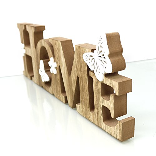 Com-four® Supporto Decorativo in Legno - Scritta