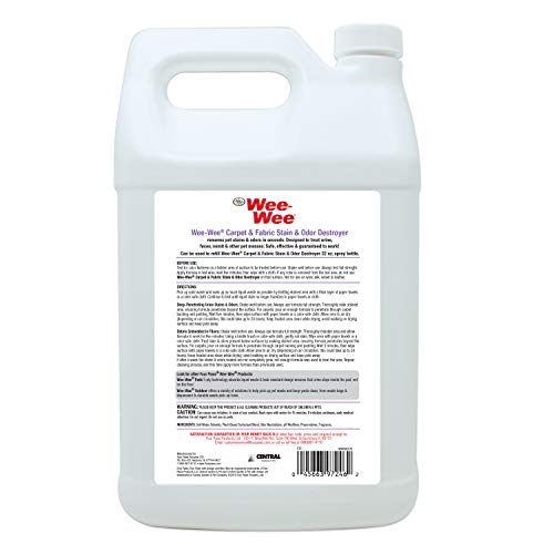 Image of Four Paws Wee-Wee Pet Stain and Odor Eliminator for Carpet Stains 128 Ounces (Pack of 2)