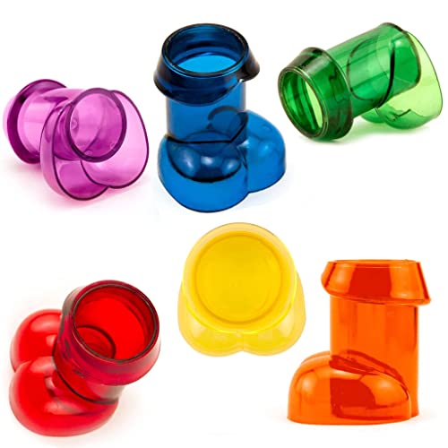 6 Rainbow Shot Glasses Night Penis Party Drink Game