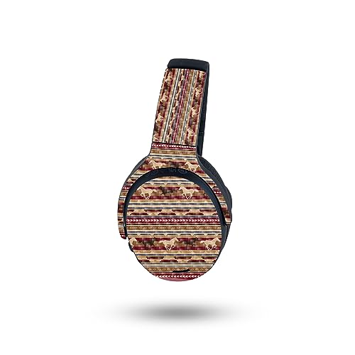 Image of MightySkins Carbon Fiber Skin Compatible with Skullcandy Crusher ANC 2 - Western Horses | Protective, Durable Textured Carbon Fiber Finish | Easy to Apply