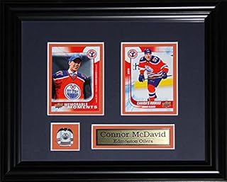 Connor McDavid Edmonton Oilers 2 Card Hockey Memorabilia Collector Frame