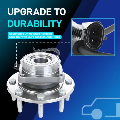 Image of BDELI 4WD Front Wheel Bearing Fit for 1999-2006 Chevy Silverado GMC Sierra | 01-06 1500 2500HD Chevrolet, 99-04 2500, 04-06 3500, 00-06 Suburban Yukon XL 2500, 02-06 Avalanche, 4x4 8 Lugs w /ABS 515058*2