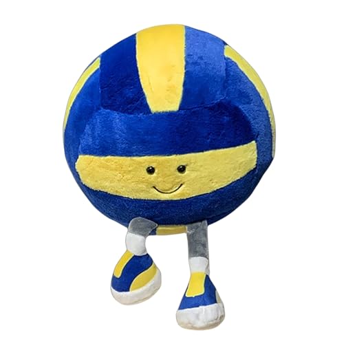 XIYUAN 13.7inch Football Plush Toys Soft Stuffed Sports Plush Balls Cute Fun American Soccer Doll Toys with feet Creative Football Spherical Decor Throw Pillow for Christmas Kids Gift (Volleyball)