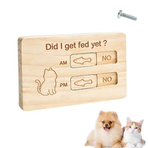 Hundefutter-Erinnerung, magnetisch, Holz, mit Vormittags- und