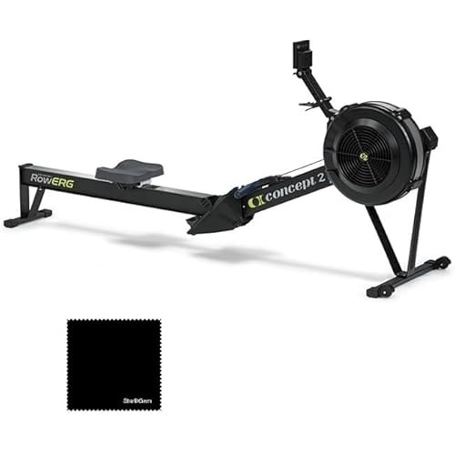 Concept2 Rowing Machine RowErg Upgraded Model D Indoor with PM5 Monitor, Device Holder, Adjustable Air Resistance, Control Your Workout Intensity Bundled with StarlitGem Cleaning Cloth