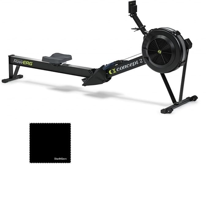 Concept2 Rowing Machine RowErg Upgraded Model D Indoor with PM5 Monitor, Device Holder, Adjustable Air Resistance, Control Your Workout Intensity Bundled with StarlitGem Cleaning Cloth