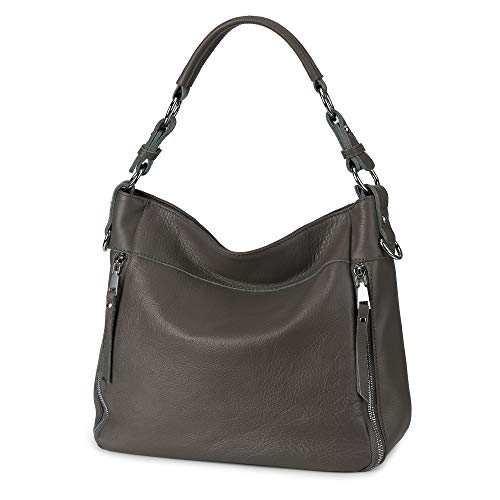 Image of YALUXE Women's Real Leather Shoulder Bags Hobo Handbag Purse Crossbody Bag