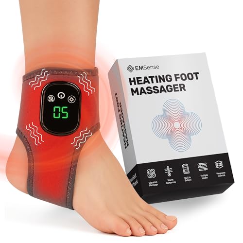 EMSense Triple Therapy Foot Massager | 3 in 1 Cordless & Portable Massager with 3 Vibration Modes & 3 Heat Levels - 1 Pack