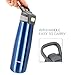 TOPOKO Straw Lid Water Bottle. Stainless Steel, Double Wall, Vacuum, Sweat Proof, Leak Proof. Keep Water Cold or Hot. BPA-Free (Blue)