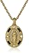 Symbols of Faith "Inspirations" 14k Gold-Dipped Crystal Blue Enamel Mary Pendant Necklace, 18"