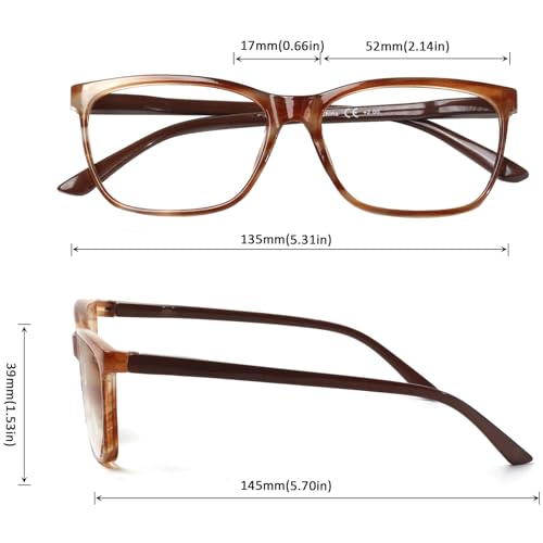 Image of Henotin 4 Pack Ladies Reading Glasses Blue Light Blocking Spring Hinge Readers Anti Eyestrain Computer Eyeglasses (Multicolor-3, 2.25)