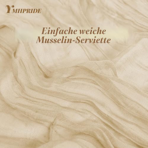 30 Stück Mullservietten 50 cm, Gaze-Käsetuch Vintage-Boho-Stoffservietten, Großpackung für Partys, Hochzeiten, Empfänge, Brautpartys… – Ansicht 3
