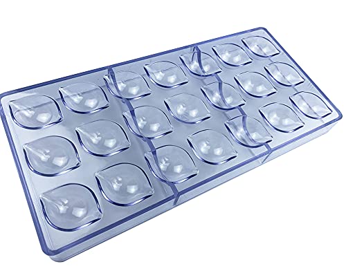 Polycarbonate Chocolate Mold for Pralines, Truffles, Sweets, Candies, Bonbons Jelly Candy Making Mold. 21-Piece Tray Food Safe, BPA-Free (Lemon)