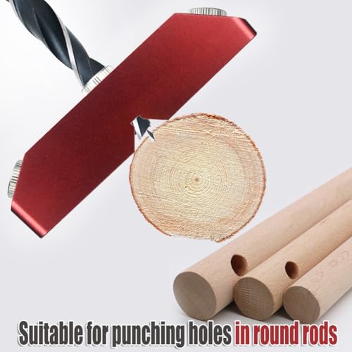 Kopinma Bohrführung mit 30/45/90° Abgewinkelten/Gerade Löchern, 4 Größen, Bohrlehre, Aluminiumlegierung, Bohrführungslehre, 30/45/90° Abgewinkelte/Gerade Löcher für die Holzbearbeitung