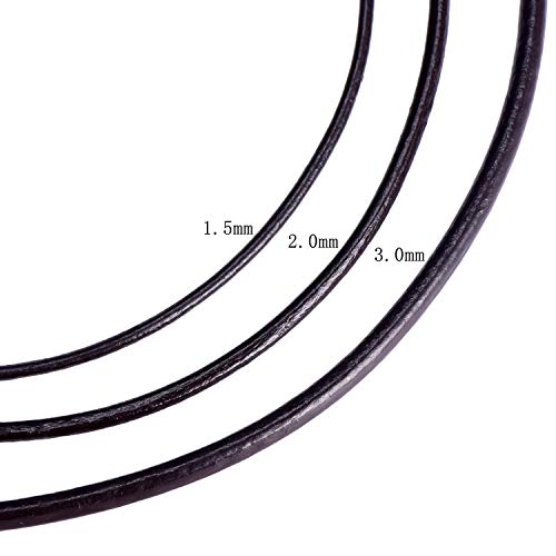 DonDon Leather Ribbon Brown DIY - 16.4 (15 m) Length - 0.79 inch (0,2 cm), 2 mm - 0.079 inch - Image 3