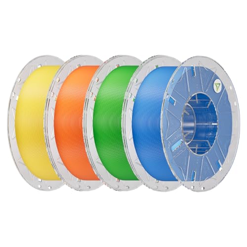 Image of Creality Hyper PLA Filament 1.75mm, RFID 3D Printer Filament PLA for High Speed 30-600mm /s, 4kg(8.8lbs) /Spool Filament Support CFS, Fits for Most 3D Printers, Yellow & Orange & Green & Blue