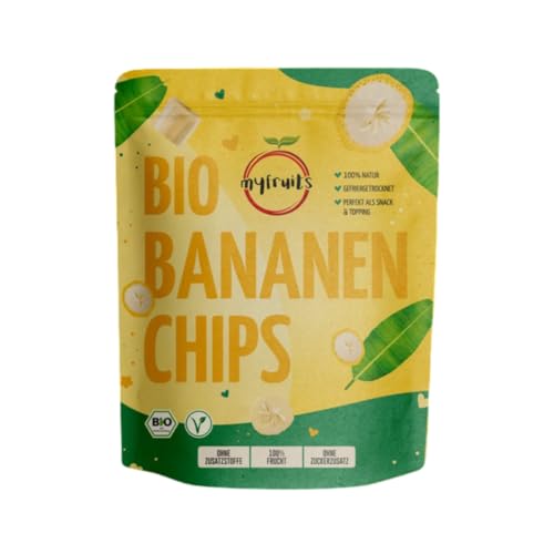myfruits Bio Bananenchips 300g – Knuspriger Fruchtsnack aus gefriergetrockneten Bananen, 100% natürlich, ohne Zuckerzusatz, vegan & glutenfrei