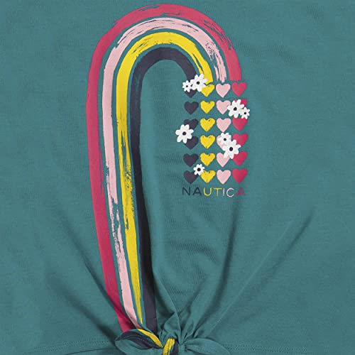 Image of Nautica Girls' Short Sleeve Graphic Logo T-Shirt, Everyday Casual Wear, Soft & Comfortable Fit