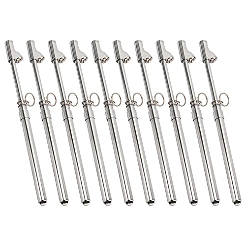Image of MEASUREMAN Heavy Duty Dual Head Truck Tire Gauge 10PC, Solid Brass Body, Aluminum Slide, with Hook, Range 10-150psi