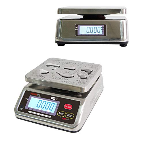 VisionTechShop TVS Portion control Stainless steel Washdown Scale, Lb/Oz/Kg/g Switchable, Low Profile Design, 30lb Capacity, 0.005lb Readability, Dual Display, NTEP Legal for Trade Coc #19-058 VisionTechShop TVS Portion control Stainless steel Washdown Scale, Lb/Oz/Kg/g Switchable, Low Profile Design, 30lb Capacity, 0.005lb Readability, Dual Display, NTEP Legal for Trade Coc #19-058