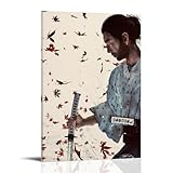 Póster de Samurai Japonés Ghost of Tsushima Pintura Decorativa Lienzo Arte de Pared Salón Póster Dormitorio Pintura, Arte de Pared Impresión de Imagen Moderna Decoración de Habitación Familiar 24 x 36
