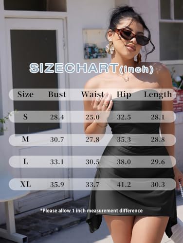 XXTAXN Women's Sexy Elegant Sleeveless Strapless A Line Ruched Cocktail Graduation Satin Mini Dress2