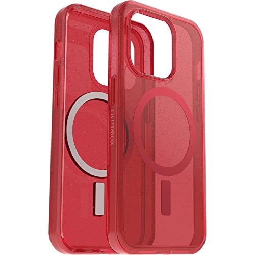 OtterBox Symmetry Series+ Clear Antimicrobial Case with Magsafe for iPhone 14 Pro (Only) - Non-Retail Packaging - Pinky Swear (Red)