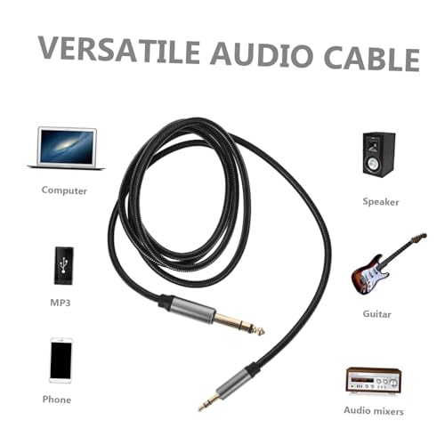 Cable de audio 3,5mm a 6,35mm estéreo flexible GOOHOCHY adaptador para computadora 3