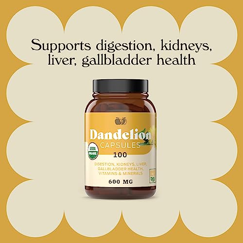 Complete Natural Products Pure Organic Dandelion Root Capsules - 530mg Capsules 100 Pills Dried Dandelion Root Herbal Supplement - Thumbnail 3