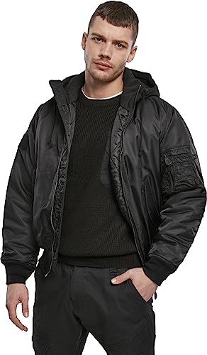 Individual Wear Men's MA-1 Hooded Bomber Jacket, Black - 3XL4