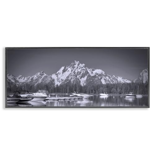 Icy Marina Bay Boat Port Summit, 13 x 30 Inch Framed Giclée Print