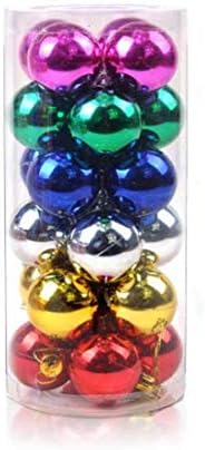 Ectkuee 24pcs Christmas Tree Baubles Red Balls Onaments Shatterproof Decorations by Art Beauty,wedding decoration (40mm-Mixed)