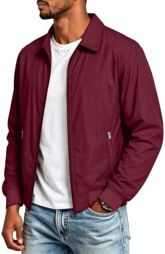 Beessbest Mens Lightweight Jackets Casual Stylish Full Zip Up Bomber Jacket - 1