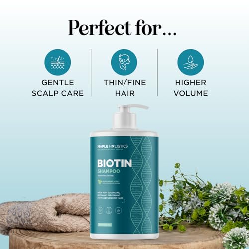 Image of Volumizing Biotin Shampoo for Thinning Hair - Invigorating Peppermint Shampoo for Fine Hair with Argan Coconut and Olive Oils - Vegan & Color Safe - Paraben Silicone & Sulfate Free (32 Fl Oz)