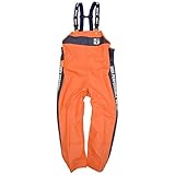 「76Lubricants（ナナロク）」本格水産用ＰＶＣレインサロペット/No.76-MS154 (M(身長160-170cm・W72-80cm), オレンジ)