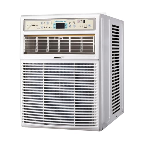 Keystone 10,000 BTU Slider Window Air Conditioner and Dehumidifier, 115V Air Conditioner Window Unit for Bedroom, Living Room, and Small-Medium Sized Rooms up to 450 Sq.Ft, 4-Way Air Direction Control