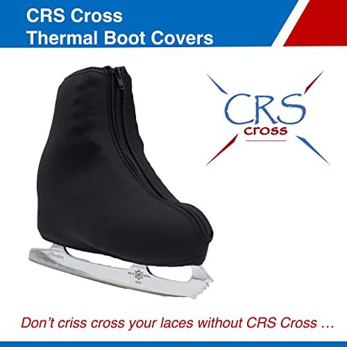 CRS Cross Thermal Skate Boot Covers - Insulated Neoprene Warm Skate Covers for Ice Skating and Figure Skates (Black, Large)