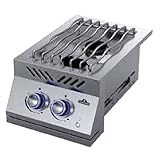 Napoleon Built-In Component - BIB12RTPSS - Dual Drop-In Range Style Burner, BBQ Grill, Marine Grade Stainless Steel, Propane Gas, 12-inch Burner, JETFIRE™ Ignition, Easy To Light, Ergonomic Knob, Backlit Knob