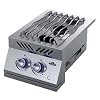 Napoleon Built In Component BIB12RTPSS Dual Drop In Range Style Burner BBQ Grill Marine Grade Stainless Steel Propane Gas 12 inch Burner JETFIRE Ignition Easy To Light Ergonomic Knob Backlit Knob