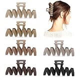 6 Pack Hair Clips, 4.5 Inch Large Hair Claw Clips for Women, Matte Claw Clips for Thick Hair, Strong
