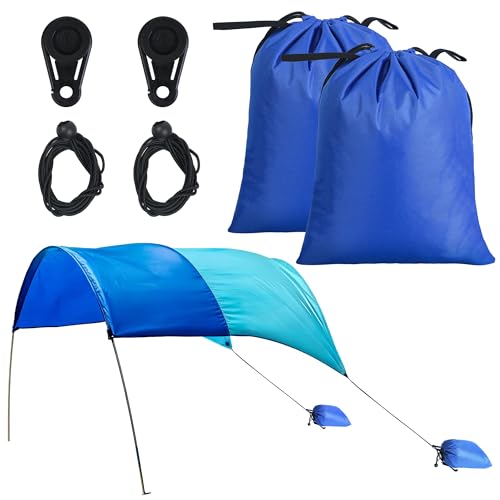 Bylion 2 Sets Beach Shade Accessories- Beach Canopy Wind Assist-600D Blue Sandbags Weight Sun Canopy Assist Kits Provide Shade in Breezes/No Wind Form Tent-Like Shape(Canopies Excluded)