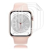 VideoSecu 4 Pièces Verre Trempé pour Apple Watch se/6/5/4 40mm, 0,33mm Couverture 3D TPU Anti rayures protection écran, Toucher Sensible et Pose sans Bulles Watch se/6/5/4 40mm vitre protection