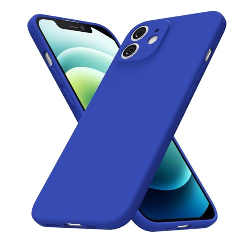 uvcoat for iPhone 12 Case Silicone Phone Case, Slim Thin Soft Rubber Gel Cases for Women Girls, Cute Matte TPU Phone Cover with Full Camera Protection, Minimalist Plain Design, Royal Blue