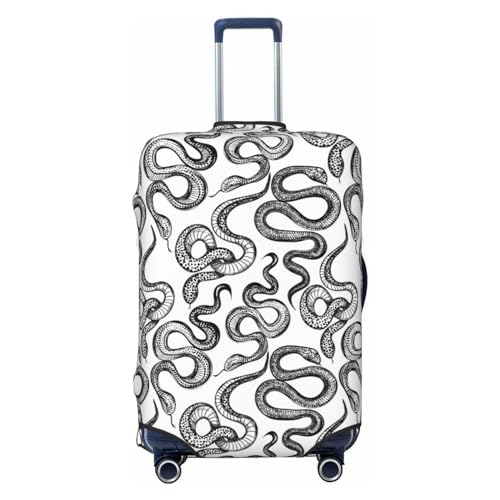 Hand Drawn Snake Print Luggage Covers For Suitcase,Elastic Washable & Stretchable Suitcase Covers For Luggage,- Fits 18-32 Inch Luggage-No Luggage Included